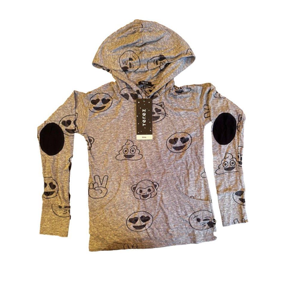 Girls Terez Emoji Hoodie, Gray, Size‎ M